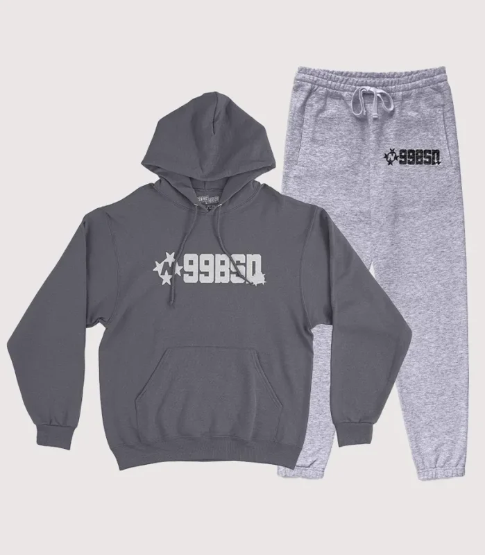 99 Based Pullover Bottoms Tracksuit Grey